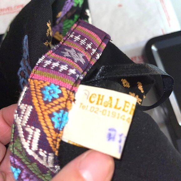 Chalermrak Womens Maxi Skirt Black Size Medium Vintage Custom Made Peacock Lined - Picture 4 of 12